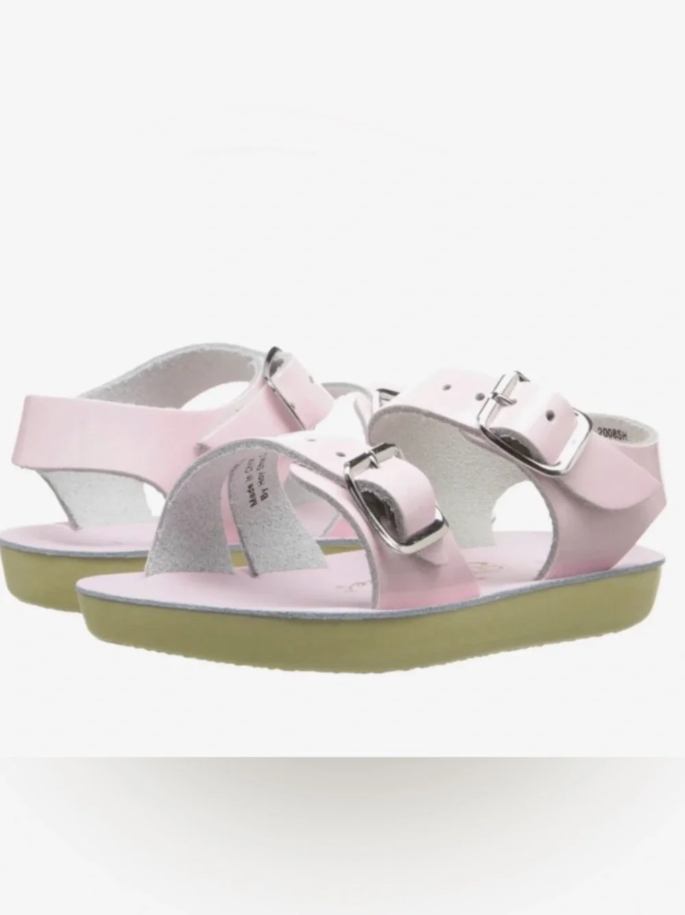 Salt Water Sandals Genuine Leather Light Pink Double Buckle Toddler Size 3 NIB
